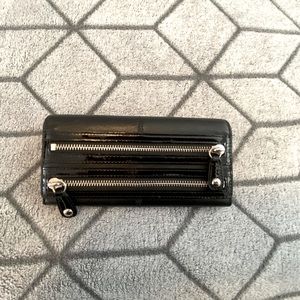 Coach Leather Tri-fold Wallet with Zipper Details